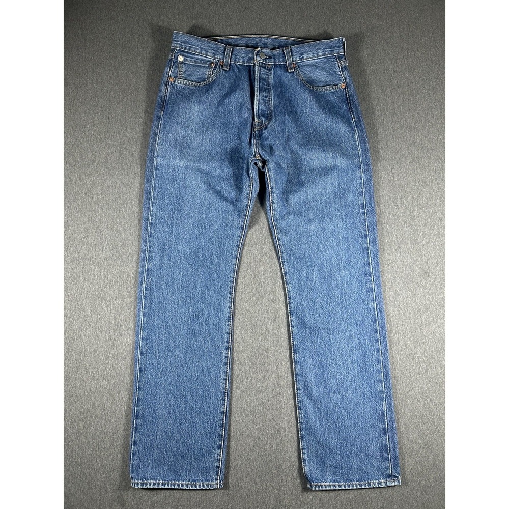Levi's 501 Original Fit Straight Leg Button Fly Medium Wash Jeans 34x32